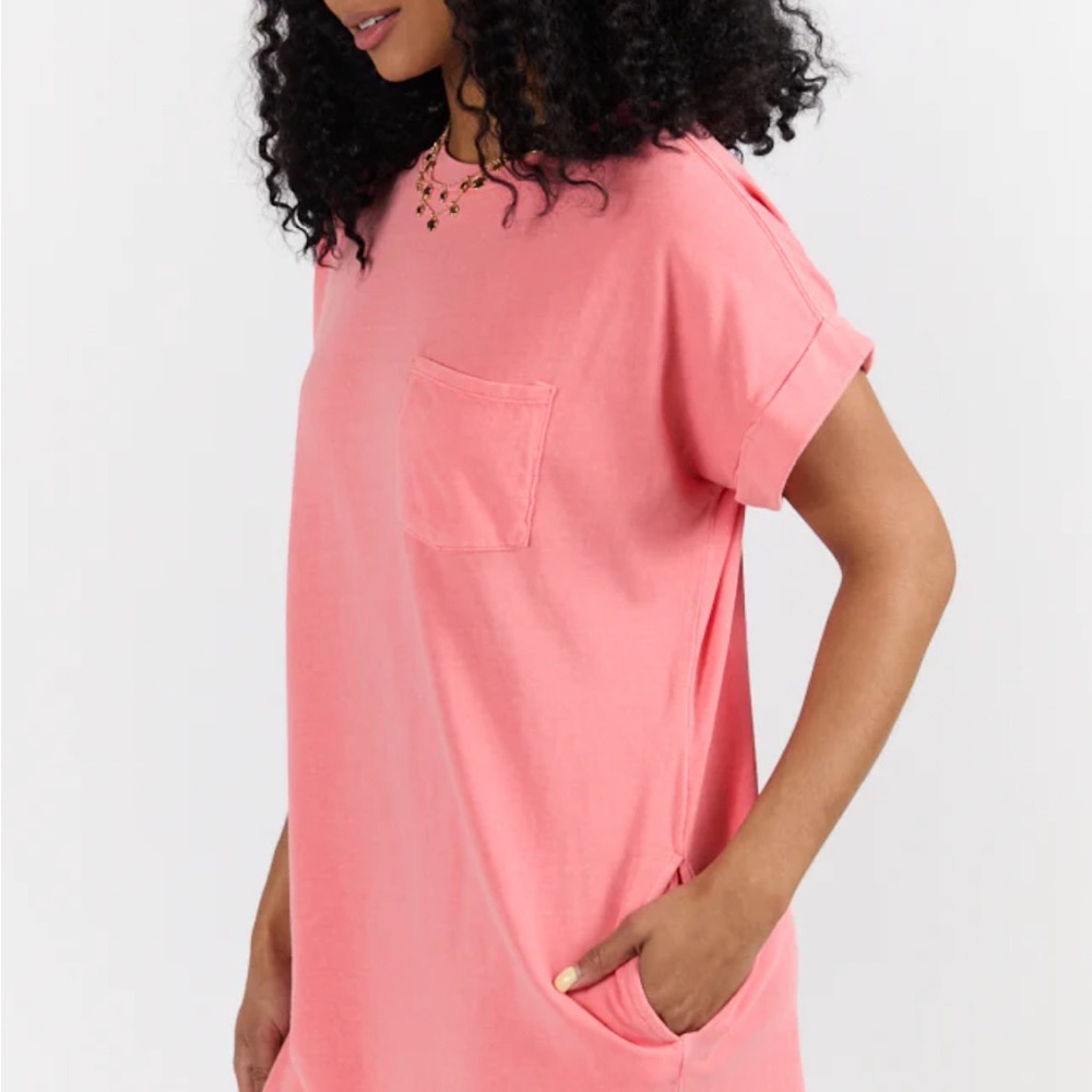 Casual Pink T-Shirt Dress- pink Lilly